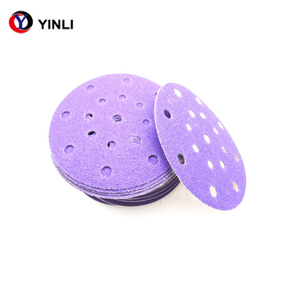 Kait Dan Loop Keramik Ungu Zirkonia Sanding Disc 6 Inch Sanding Disc 80 Grit