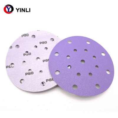 Cakram Pengamplasan Perekat Keramik Abrasive 5 Inch 80 Grit Dilapisi Ungu
